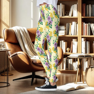Gulten Bumblebee Lavender Flowers Leggings