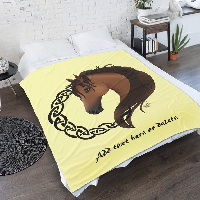 Gulten Celtic Brown Horse Fleecefilt (Skapare uppladdad)