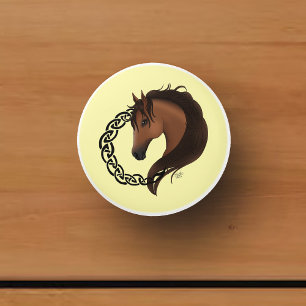 Gulten Celtic Brown Horse Knopp