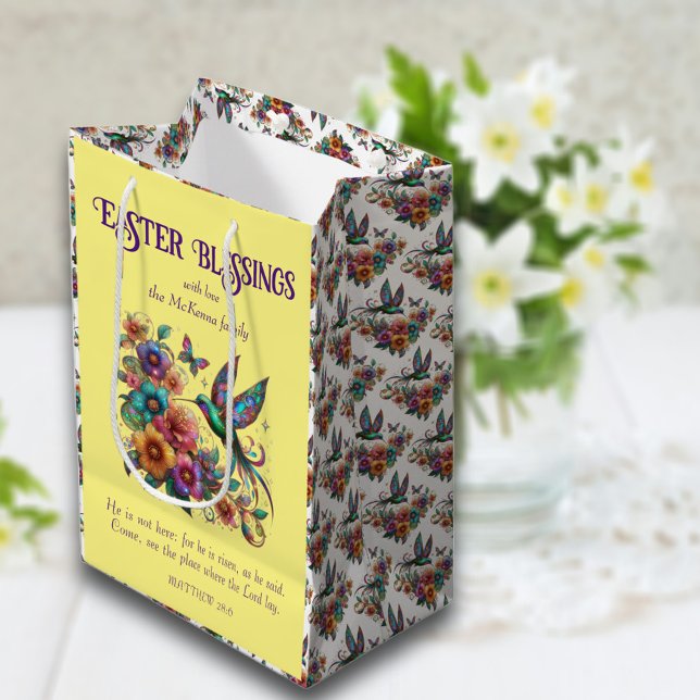 Gulten Christian Colorful Hummingbird Flowers (Skapare uppladdad)