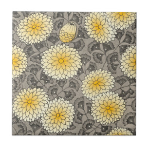 Gulten Chrysanthemum Repro för konst och hantverk Kakelplatta