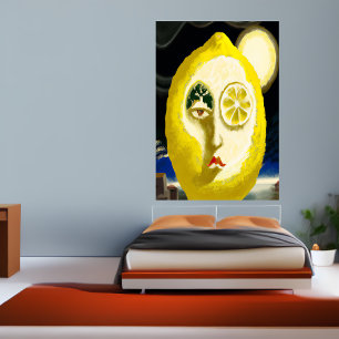 Gulten citron ansikte AI Art Poster