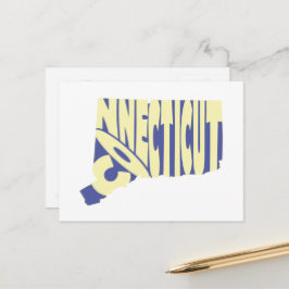 Gulten Connecticut State Namn Ord Art Vykort