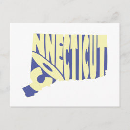Gulten Connecticut State Namn Ord Art Vykort