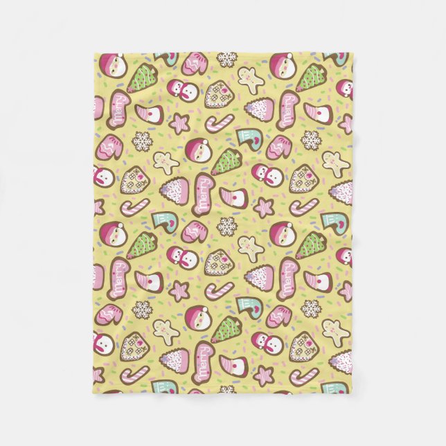 Gulten Cookies-jul Fleecefilt (Framsidan)