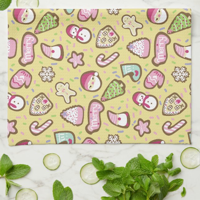 Gulten Cookies-jul Kökshandduk (Vikta)