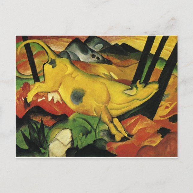 Gulten Cow från Franz Marc Vykort (Framsida)