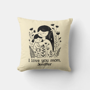 Gulten Cute Mor och Dotter Hugger Mors dag Kudde