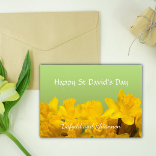 Gulten Daffodils, St David's Day Personlig Kort