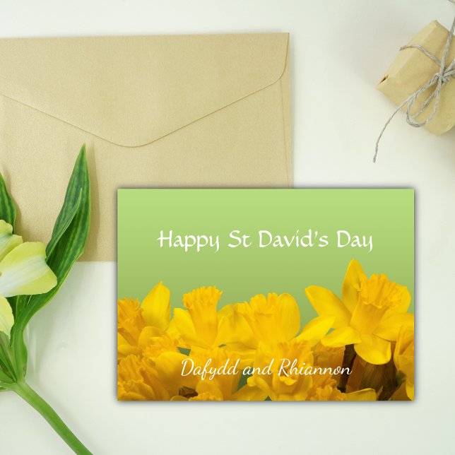 Gulten Daffodils, St David's Day Personlig Kort (Skapare uppladdad)