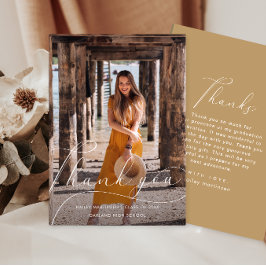 Gulten elegant Foto Studenten Tack Inbjudningar
