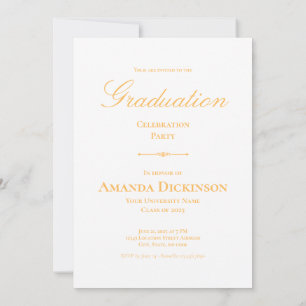Gulten elegant Minimalistic Photo Studenten Inbjudningar
