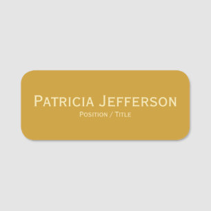 Gulten elegant Stil Mustard: Professionell Namnbricka
