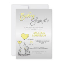 Gulten Elephant Baby Shower för den moderna Neutra