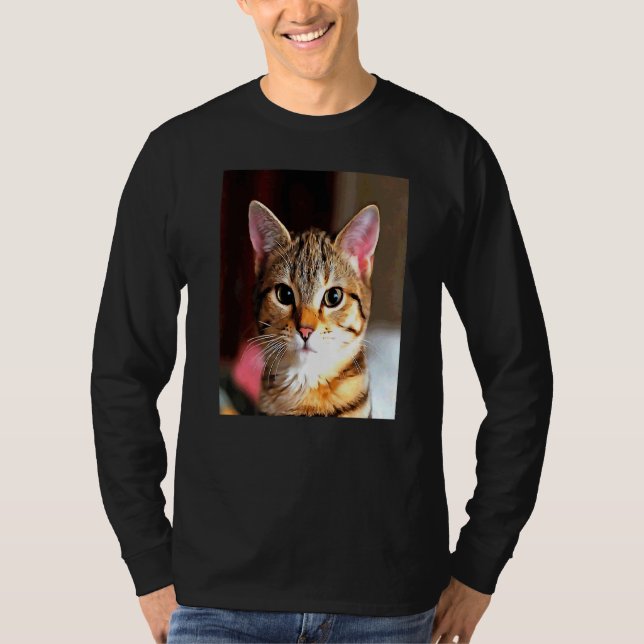 Gulten Eyed Brown Tabby katt Po med konst Baby T Shirt (Framsida)