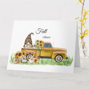 Gulten Fall Vibes Leopard Gnome Solros Pickup Kort