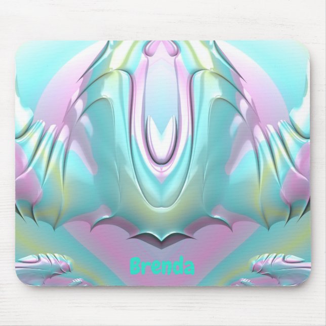 GULTEN för BRENDA ~Lilac Aqua Grönt ~ Pastel Mönst Musmatta (Framsidan)