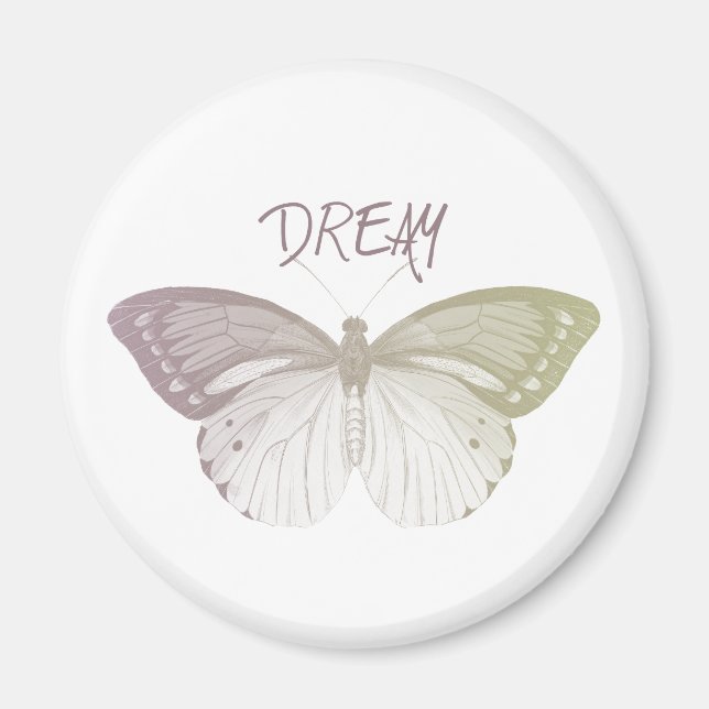 Gulten för inspirationsRosa Dream Butterfly Magnet (Framsidan)