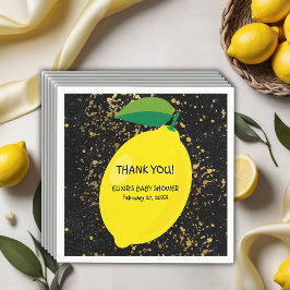 Gulten för Roligt Lemon Guld Glitter Baby Shower Pappersservett