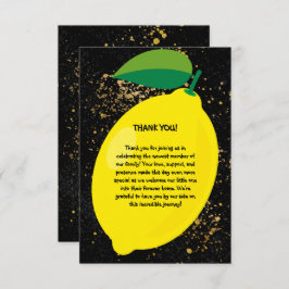 Gulten för Roligt Lemon Guld Glitter Baby Shower Tack Kort