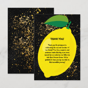 Gulten för Roligt Lemon Guld Glitter Baby Shower Tack Kort