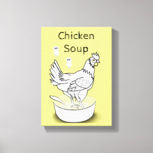 Gulten för utdraget Kanvastryck Chicken Soppa