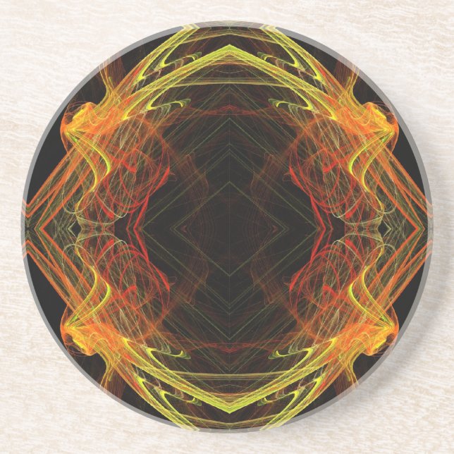Gulten Fractal Series-2-Orange Underlägg 1 av färg Sandsten (Framsidan)