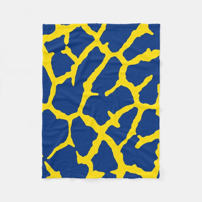 Gulten Giraffe Print Navy Fleecefilt (Framsidan)