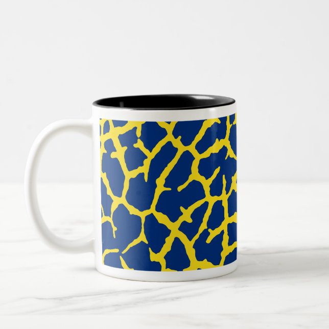 Gulten Giraffe Print Navy Två-Tonad Mugg (Vänster)