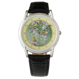 Gulten Goldfinch Birds & Apple Blommars Armbandsur