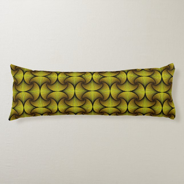 Gulten Graphic Geometric 3D Scallop Fläkt Kroppskudde (Framsidan)