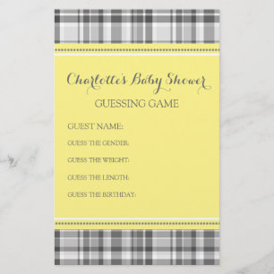 Gulten Grått Play för babBaby Shower Guessing Game