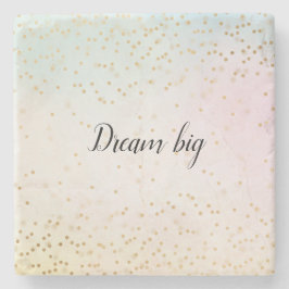 Gulten Guld Konfetti i Aqua Rosa  Stenunderlägg