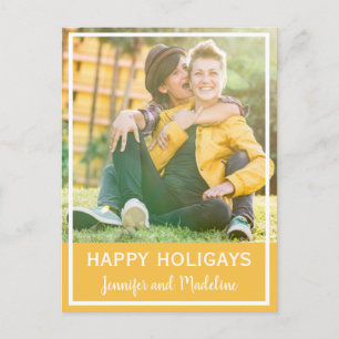 Gulten HBT Lycklig Holigays julfotfoto Mustard Helg Vykort