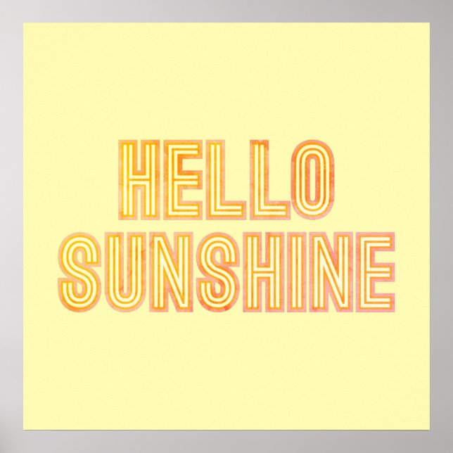 Gulten hej Sunshine Typography Poster (Framsidan)