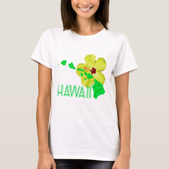 Gulten Hibiscus Flower T Shirt (Framsida)