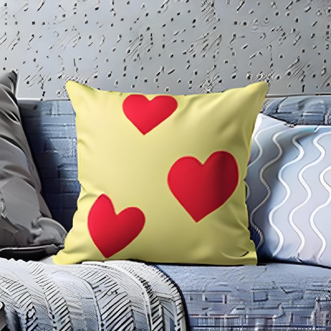 Gulten Home Décor, med färgstarka röda hörn Kudde (Skapare uppladdad)