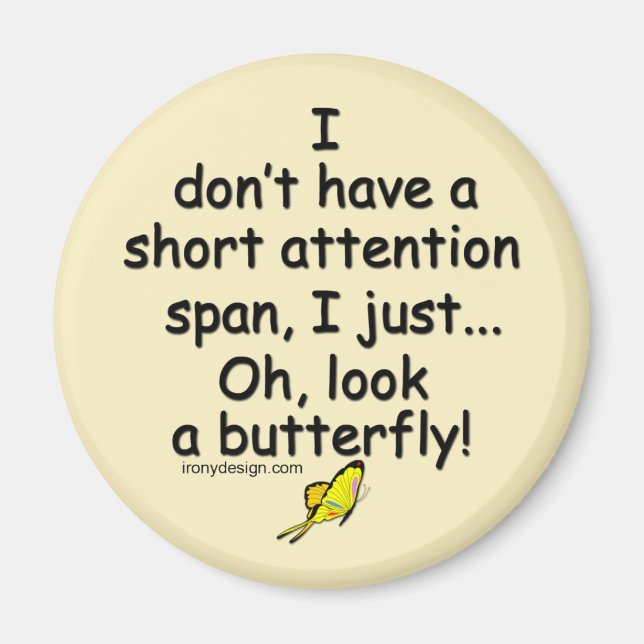 gulten Kort Attention Span Butterfly Magnet (Framsidan)