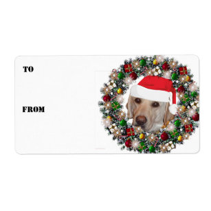 Gulten Labrador Gift-etiketter för julkrans Fraktsedel