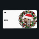 Gulten Labrador Gift Labels Fraktsedel<br><div class="desc">Denna berömvärda gult Labrador Retriever är sitta i en lätt dekorerad och upplyst andedräkt. Anpassade text om du vill lägga till information eller använda som presentetiketter och lägga till i/från information. Vi har matchande frimärke,  kort och returetiketter också!</div>
