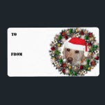 Gulten Labrador Gift Labels Fraktsedel<br><div class="desc">Denna berömvärda gult Labrador Retriever är sitta i en lätt dekorerad och upplyst andedräkt. Anpassade text om du vill lägga till information eller använda som presentetiketter och lägga till i/från information. Vi har matchande frimärke,  kort och returetiketter också!</div>