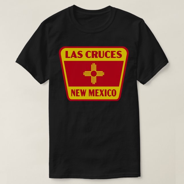 Gulten Las Cruces New mexico Retro Flagga Badge T Shirt (Design framsida)