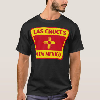 Gulten Las Cruces New mexico Retro Flagga Badge T Shirt
