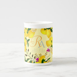 Gulten Lemon Monogram Benporslin Mugg