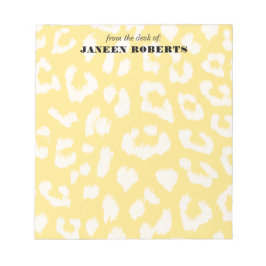 Gulten Leopard Skriv ut eget namnsknapp Anteckningsblock