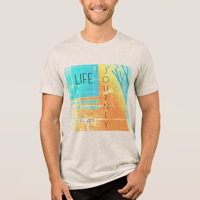 gulten "Life is A Journey" i Guld Aqua T Shirt (Framsida)