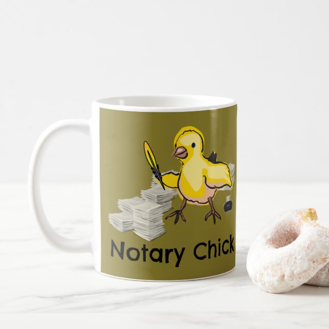 Gulten Luddfyllning och dokument för notarius Chic Kaffemugg (Med munk)