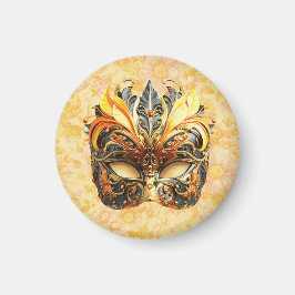 Gulten luddmask på Blommönstret Magnet