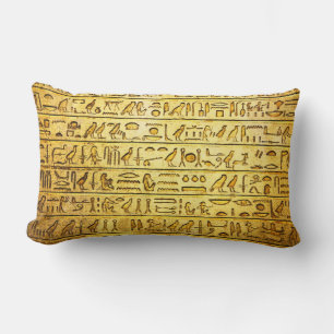 Gulten Lumbar Pillow för antika egyptiska Hierogly Lumbarkudde