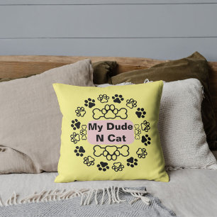 Gulten Min kompis och Cat Funny Cute Modern Pet Ta Kudde